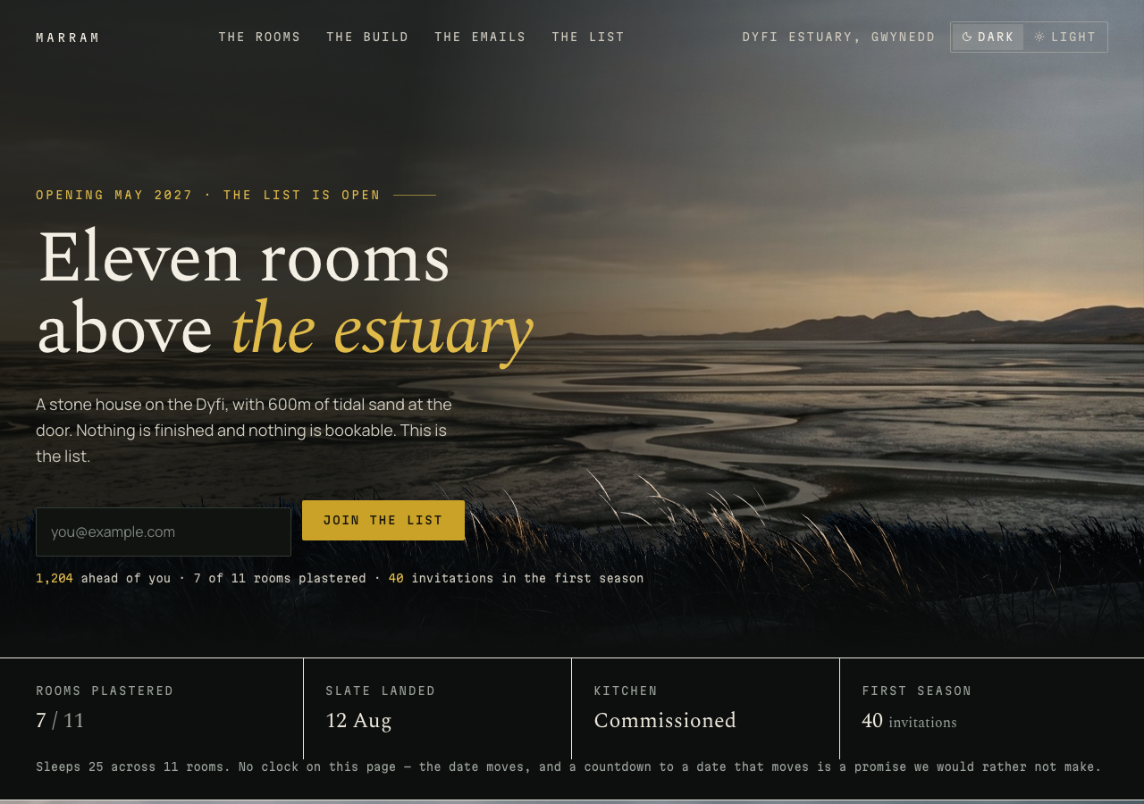 Tideline coming soon website template — home page