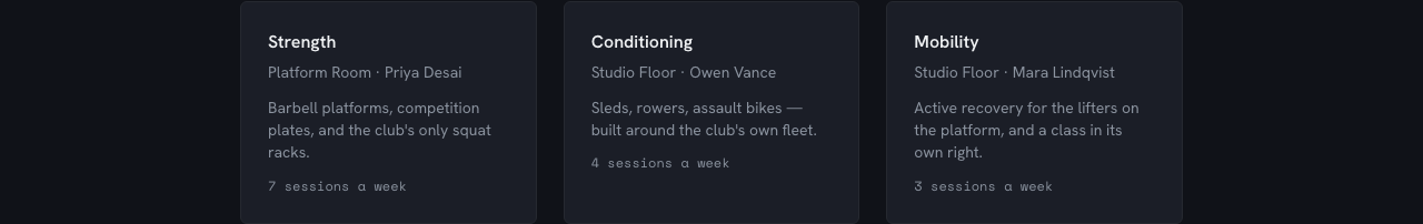 Circuit gym website template Tailwind react — program-grid component