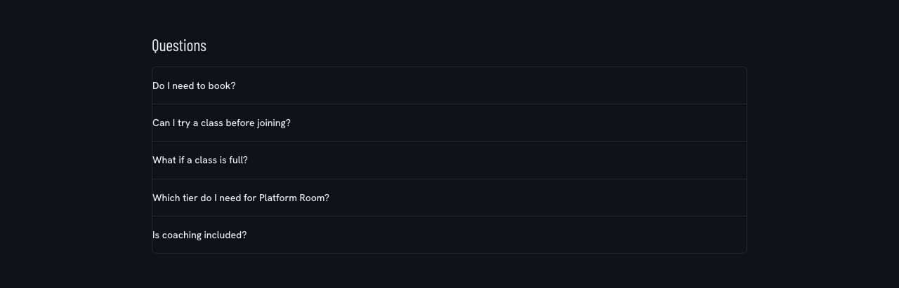 Circuit gym website template Tailwind react — programs-faq component