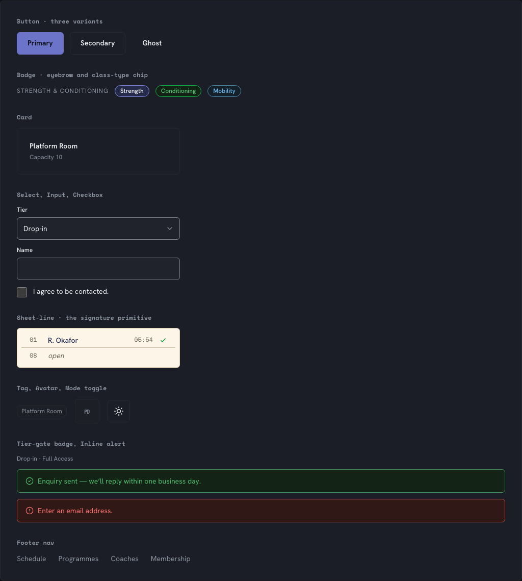 Circuit gym website template Tailwind react — ui/* · 15 more primitives component