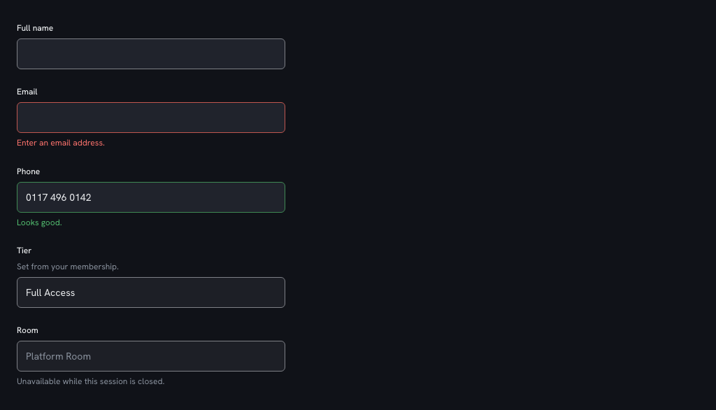 Circuit gym website template Tailwind react — ui/field component