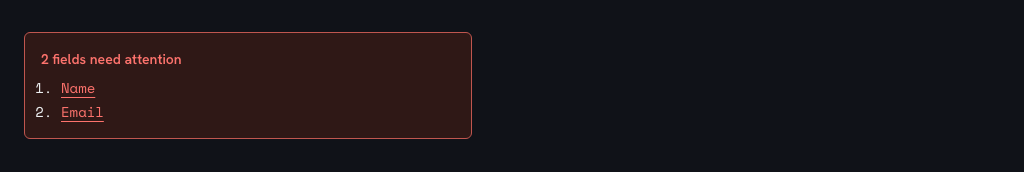 Circuit gym website template Tailwind react — ui/form-error-summary component