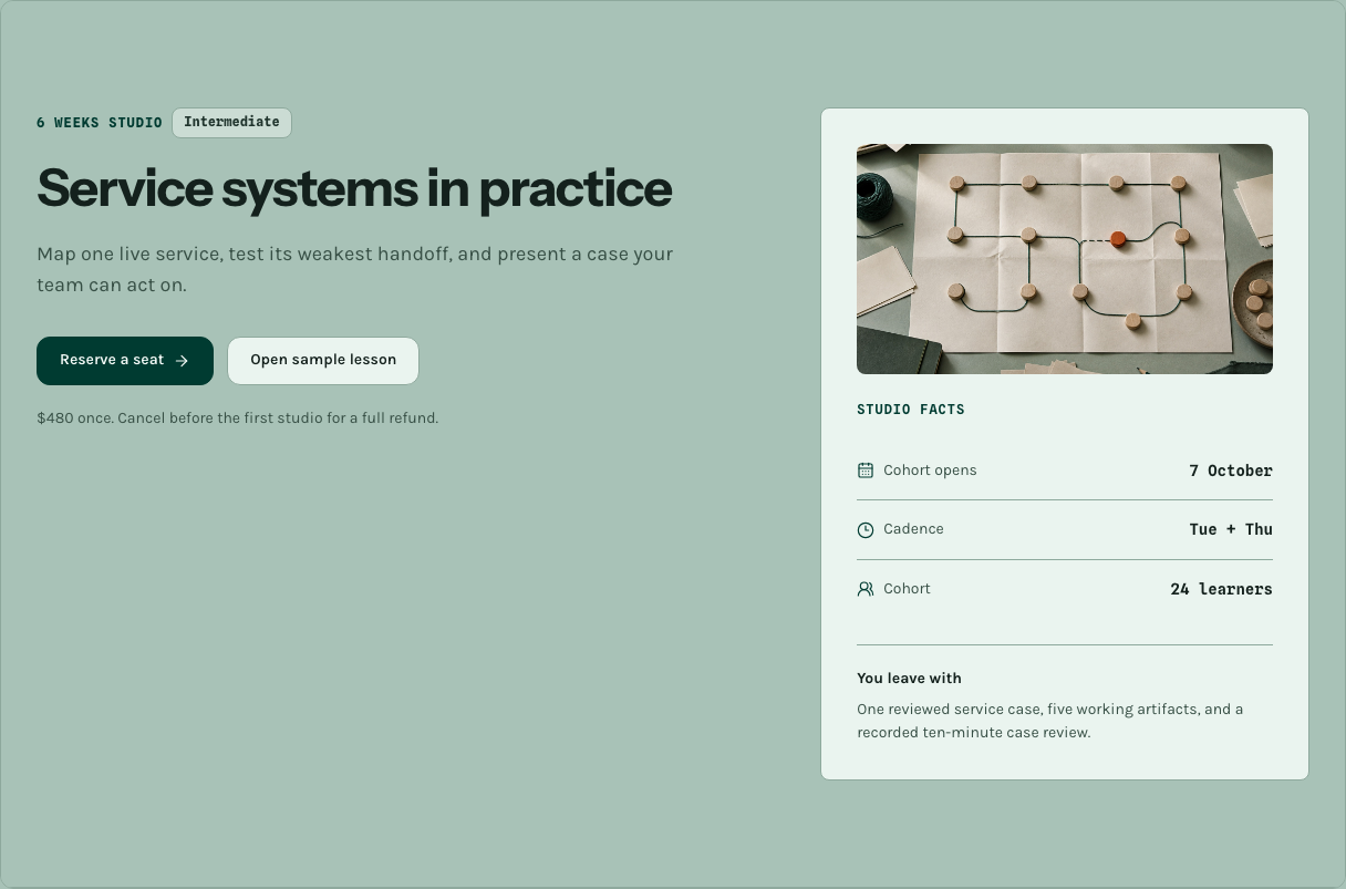 Seminar online course template Next.js — course-overview component