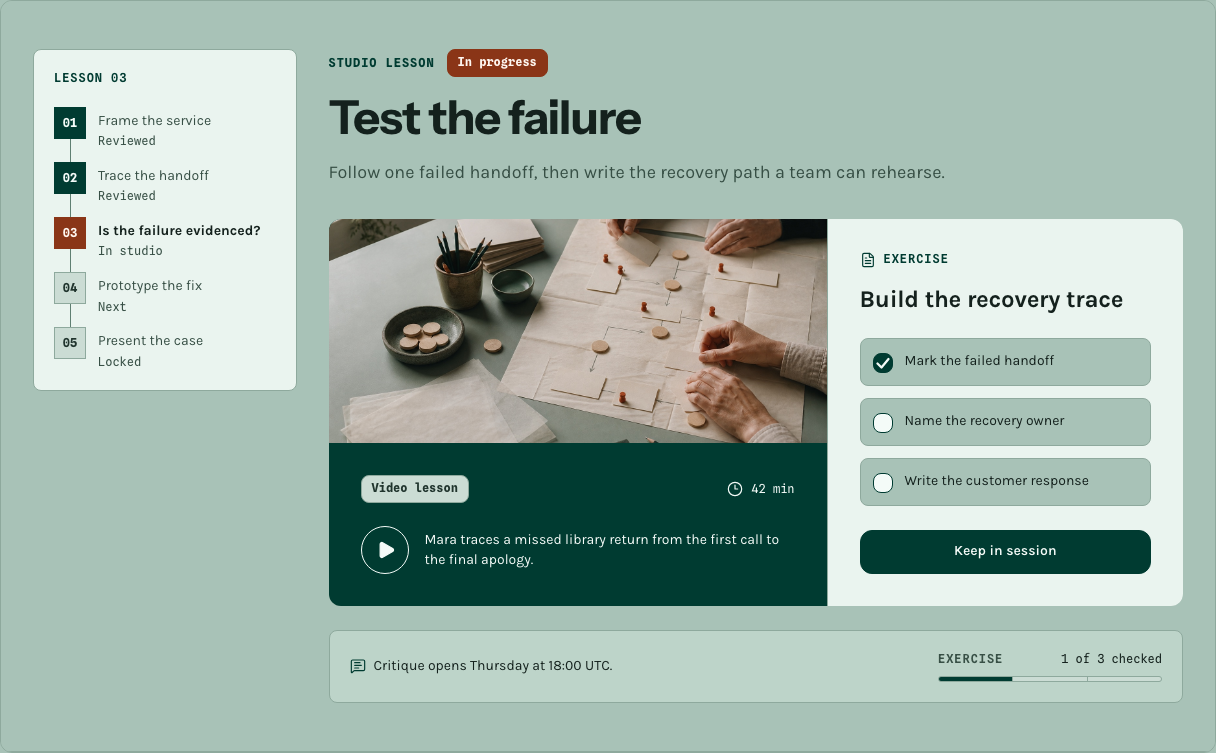 Seminar online course template Next.js — lesson-shell component