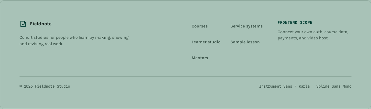 Seminar online course template Next.js — site-footer component