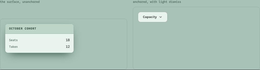 Seminar online course template Next.js — ui/popover component