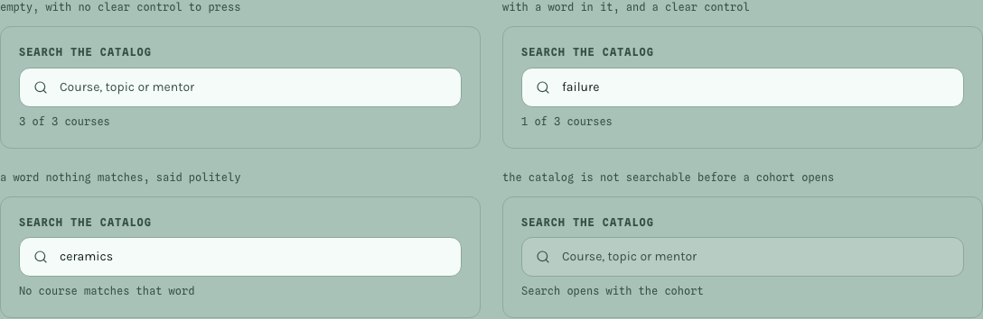 Seminar online course template Next.js — ui/search-input component
