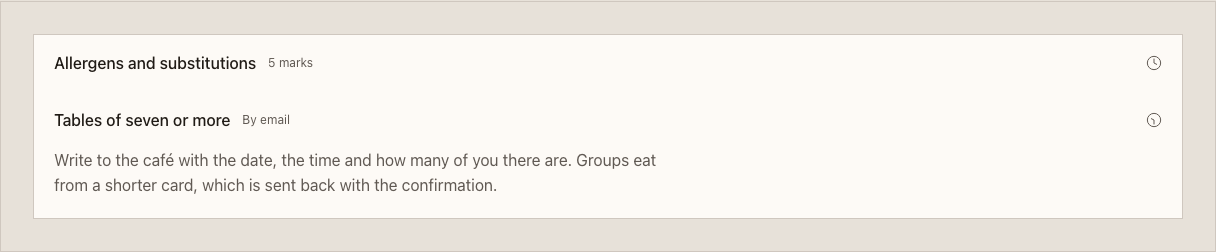 Carafe cafe website template Tailwind — ui/accordion-disclosure component