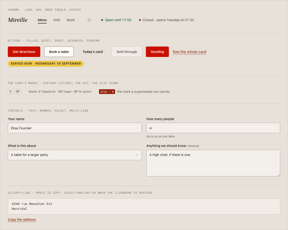 Carafe cafe website template Tailwind — ui/* · 15 more primitives component
