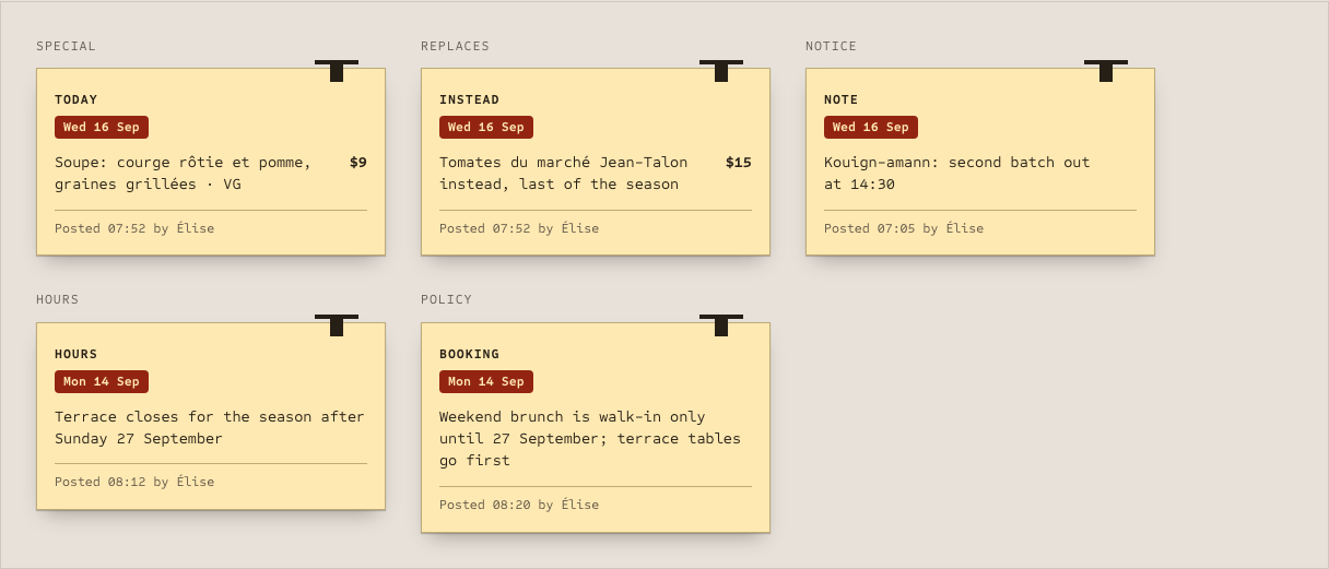 Carafe cafe website template Tailwind — ui/slip component