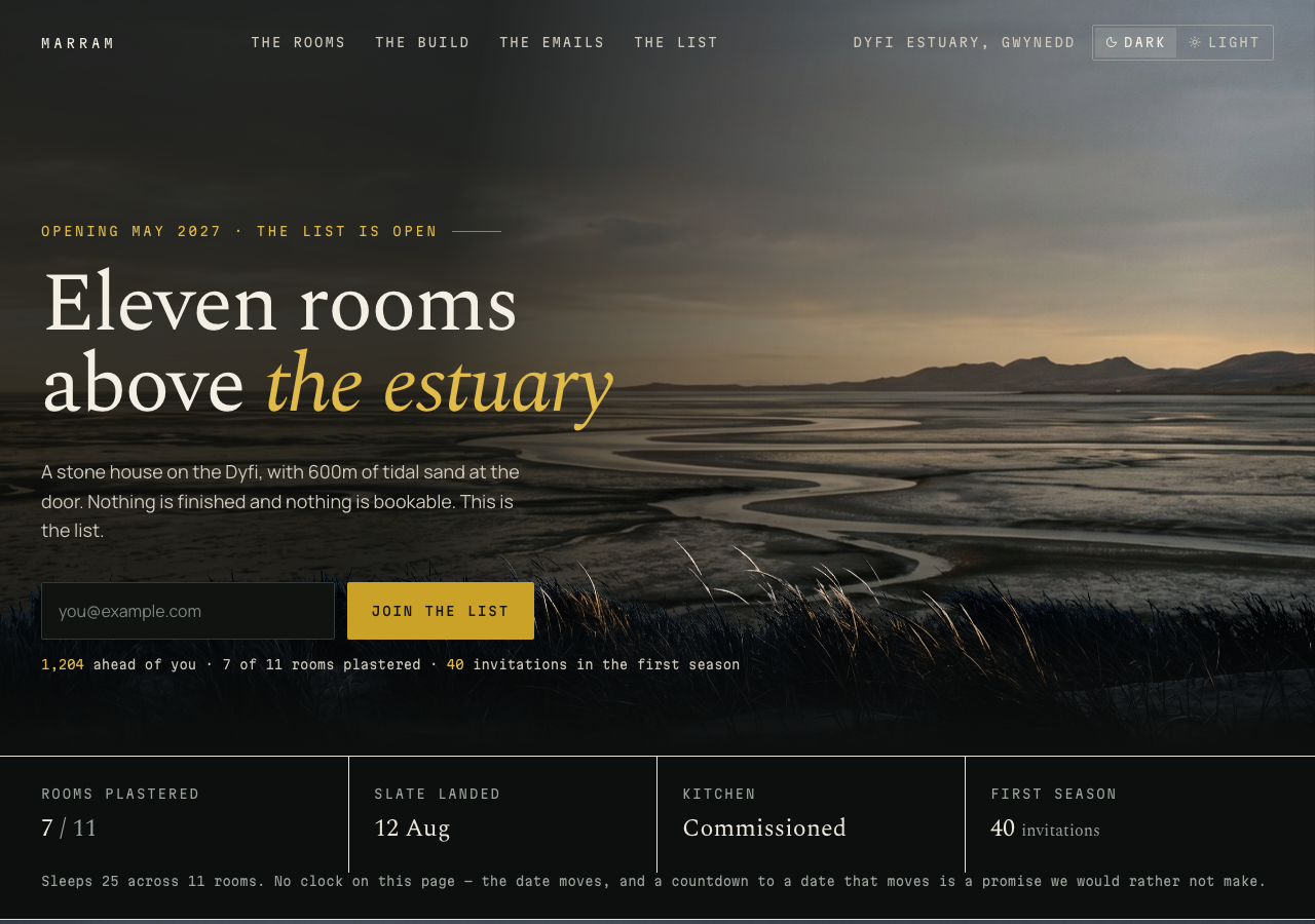 Tideline coming soon website template — home page
