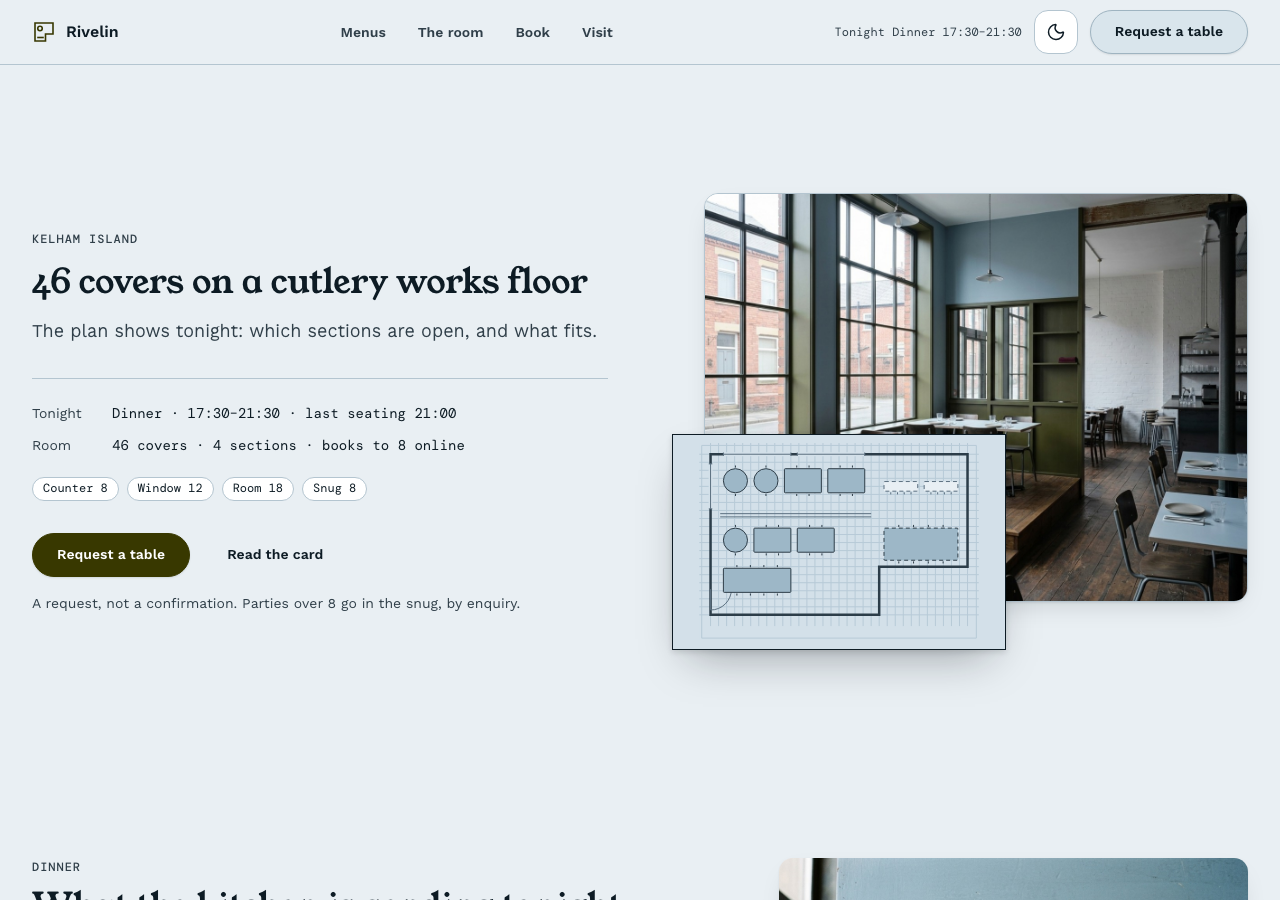 Covers restaurant website template Tailwind React — home page