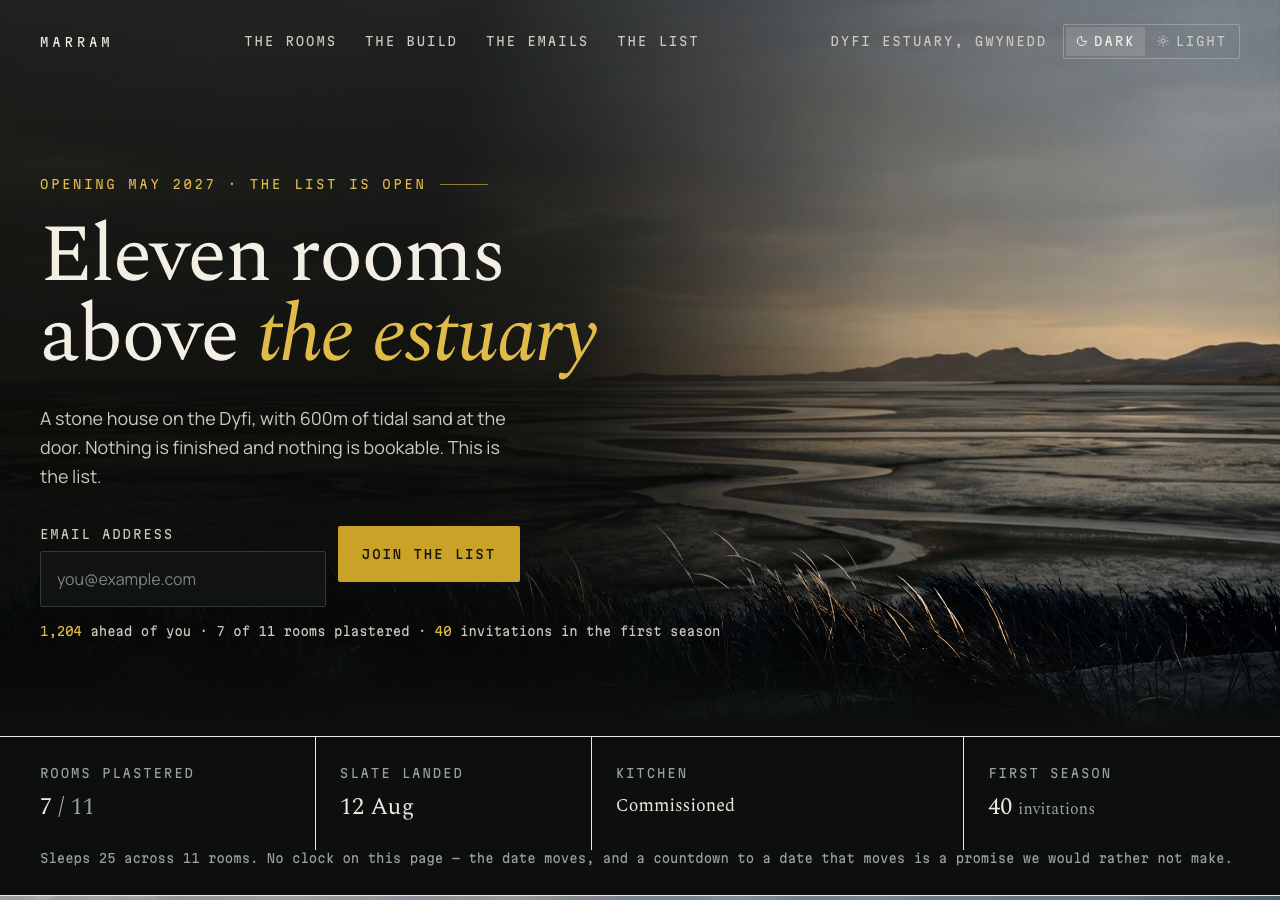 Tideline coming soon website template — home page