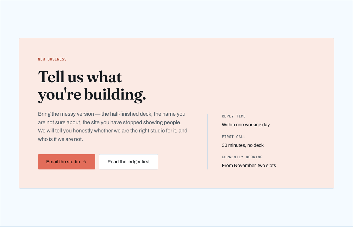 Foundry free Tailwind agency portfolio template — cta component