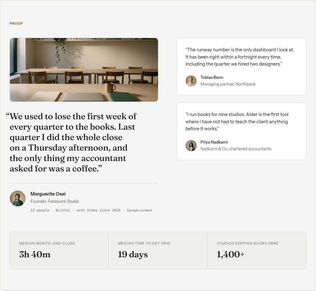 Grove Next.js SaaS landing page template — testimonials component