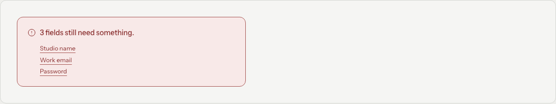 Grove Next.js SaaS landing page template — ui/form-error-summary component