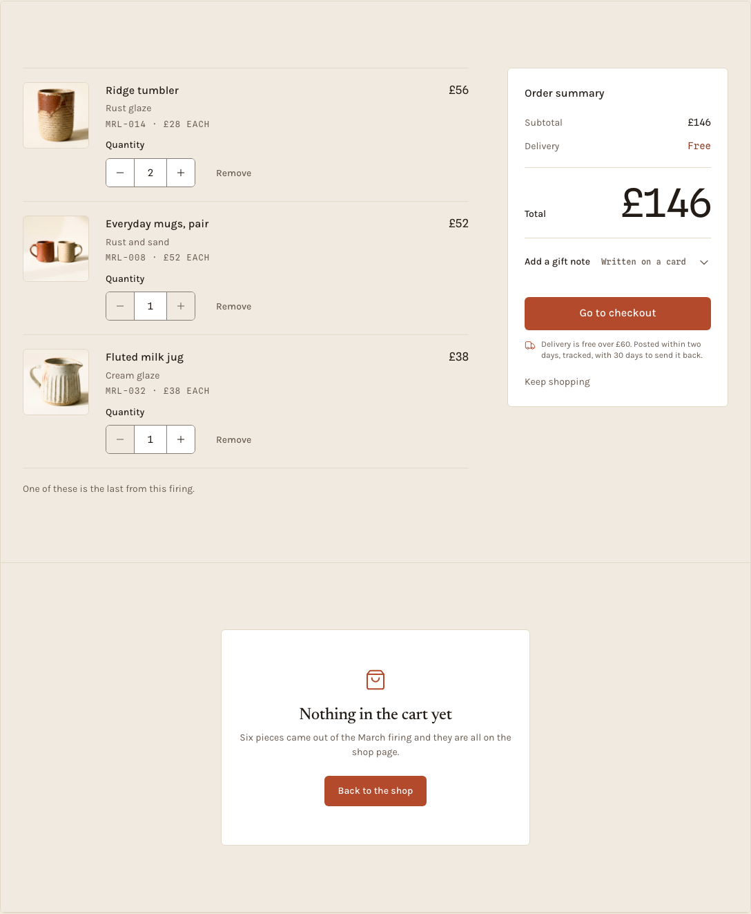 Kiln Tailwind ecommerce Next.js template — cart-contents component