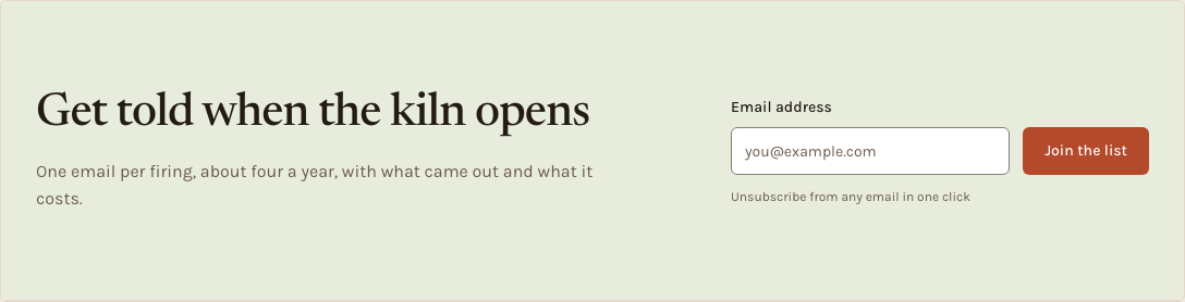 Kiln Tailwind ecommerce Next.js template — newsletter component