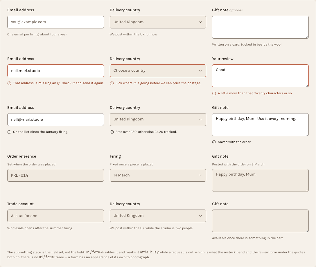 Kiln Tailwind ecommerce Next.js template — ui/field component