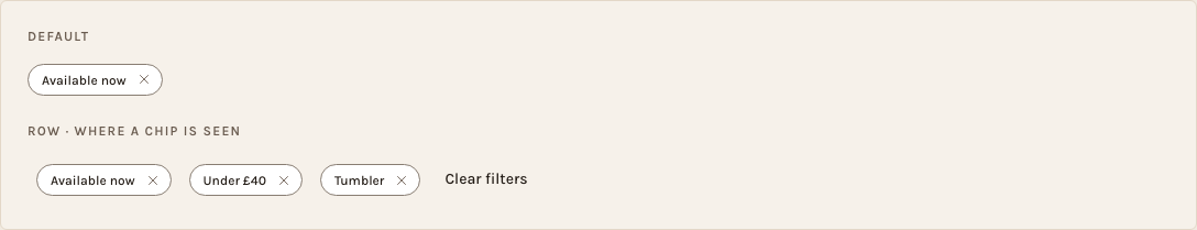 Kiln Tailwind ecommerce Next.js template — ui/filter-chip component
