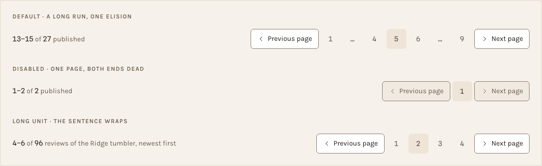 Kiln Tailwind ecommerce Next.js template — ui/pagination component
