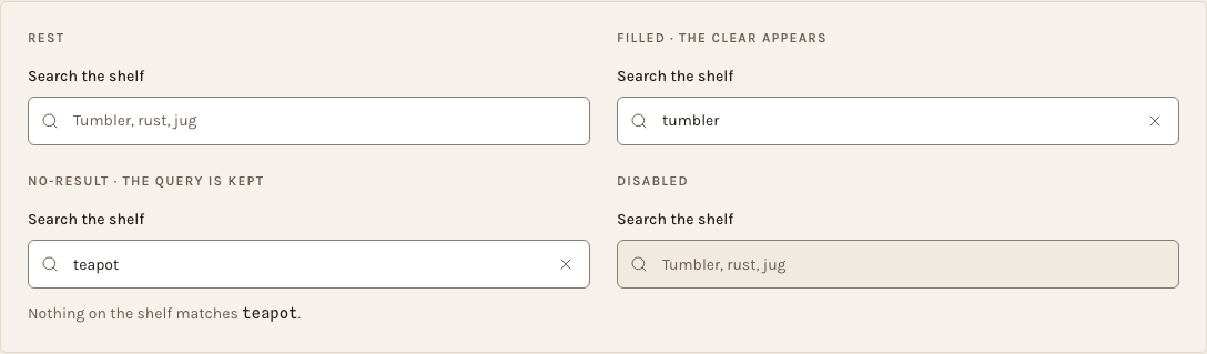 Kiln Tailwind ecommerce Next.js template — ui/search-input component