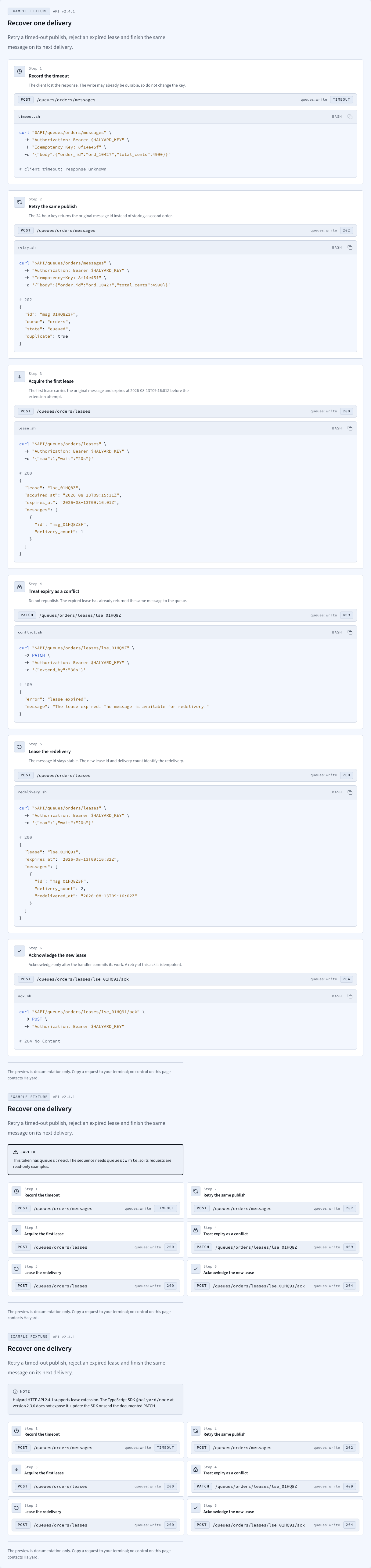 Meridian Tailwind documentation template — recovery-sequence component