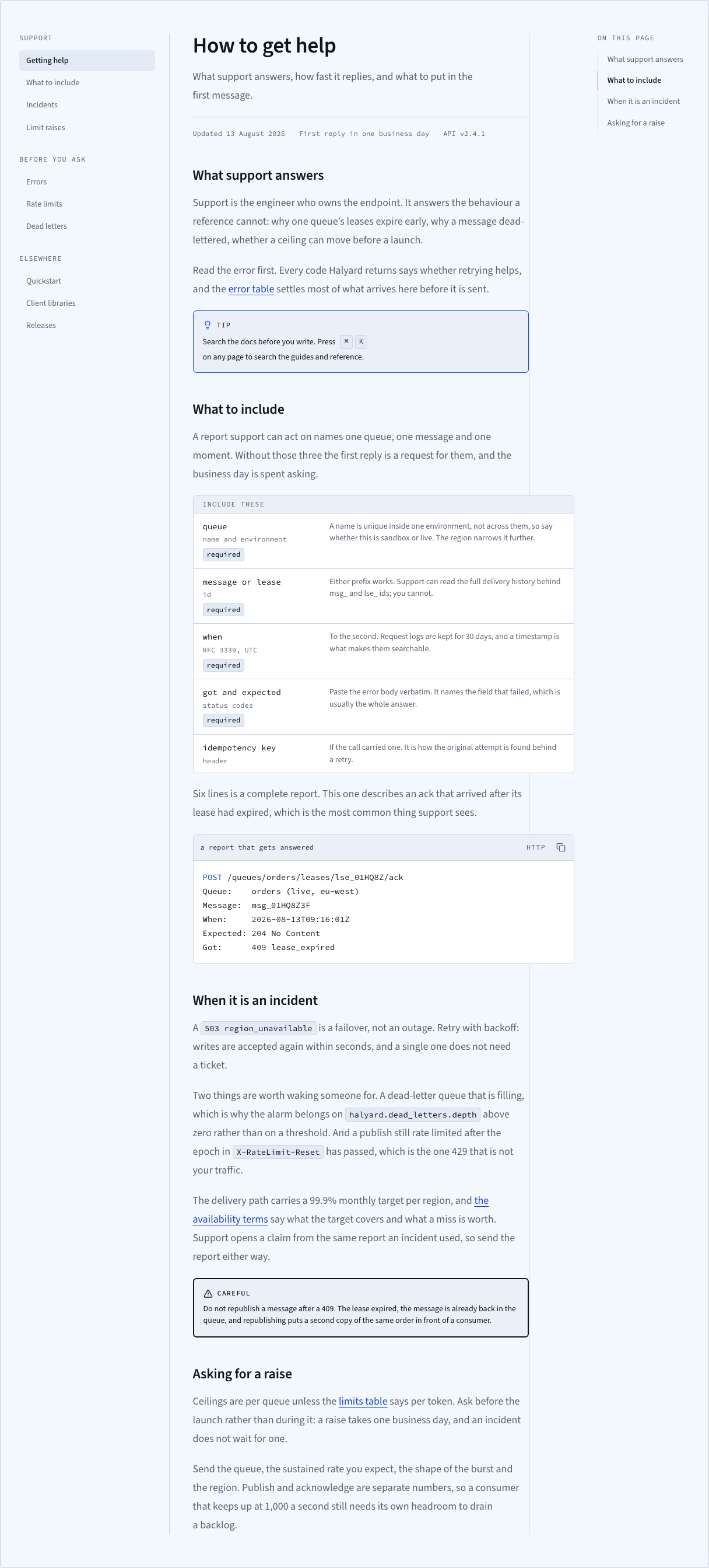 Meridian Tailwind documentation template — support-desk component