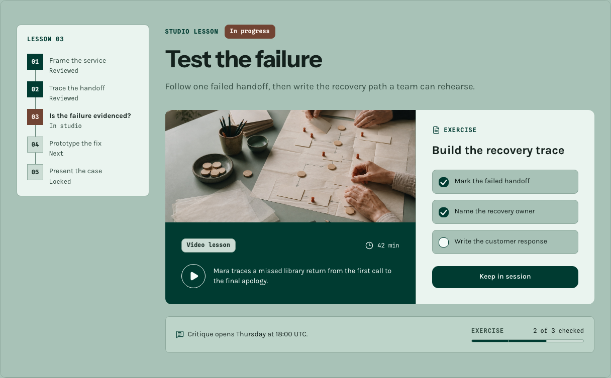 Seminar online course template Next.js — lesson-shell component