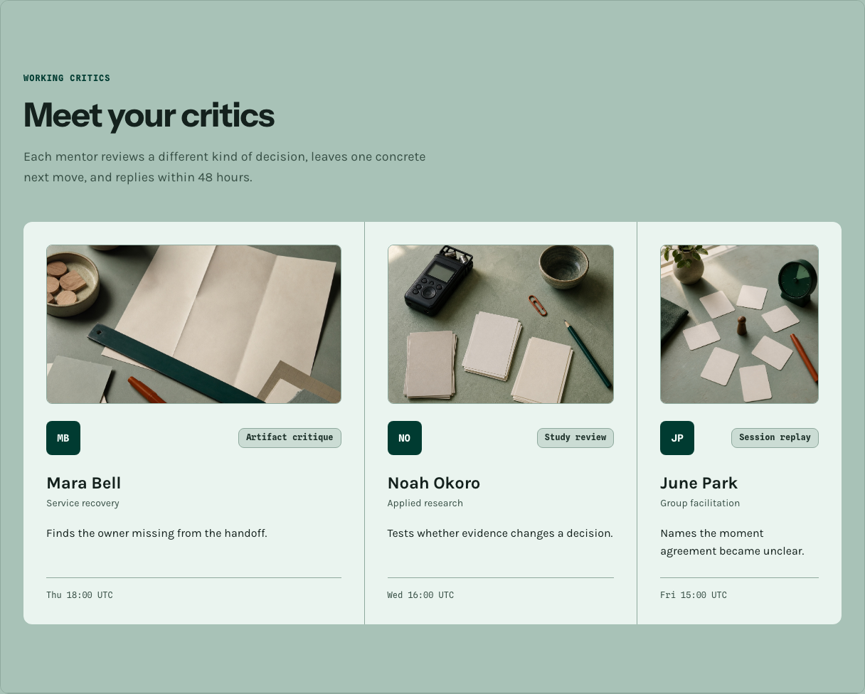Seminar online course template Next.js — mentor-roster component
