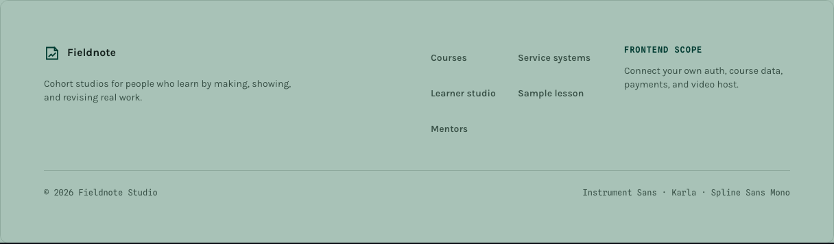 Seminar online course template Next.js — site-footer component