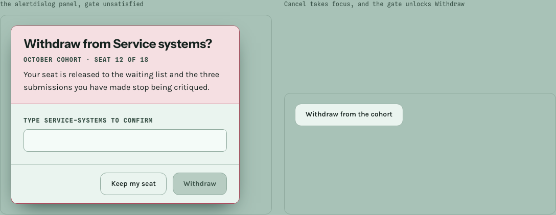 Seminar online course template Next.js — ui/confirm-dialog component