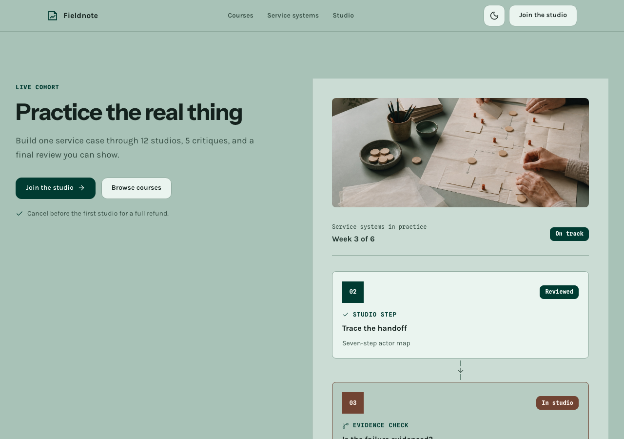 Seminar online course template Next.js — home page