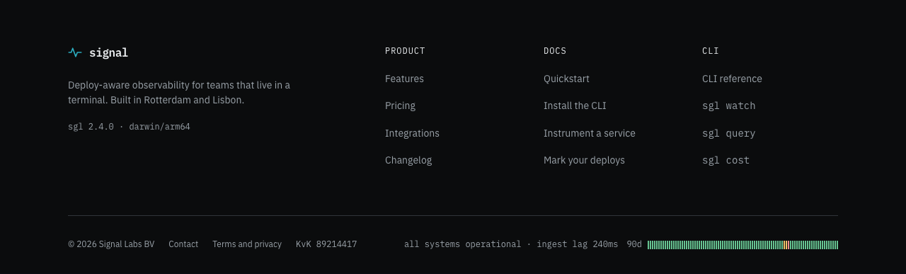 Signal developer tool landing page template — site-footer component