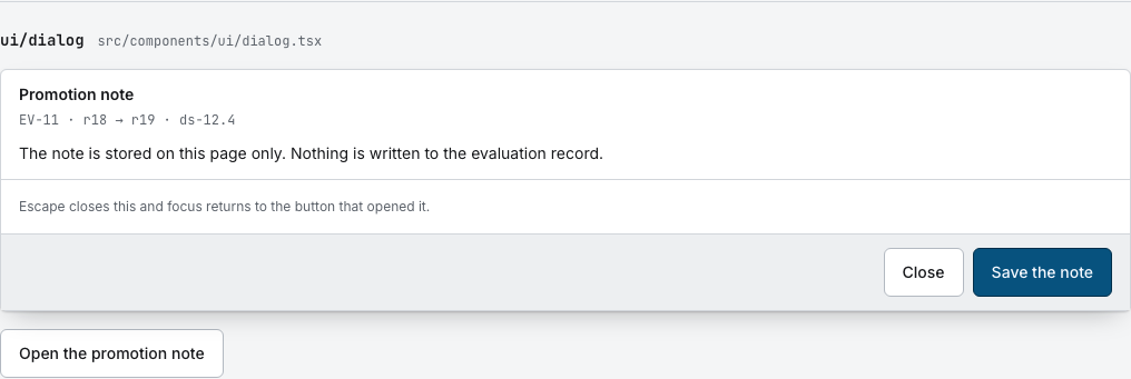 Switchyard AI agent dashboard template Next.js — ui/dialog component