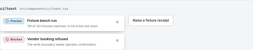 Switchyard AI agent dashboard template Next.js — ui/toast component