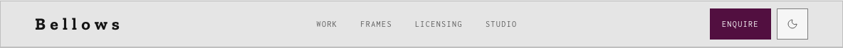 Bellows photography portfolio template Next.js — masthead component
