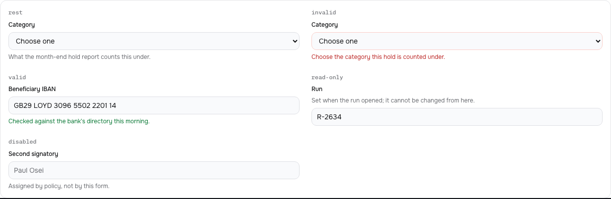 Clearing Tailwind finance dashboard template — ui/field component