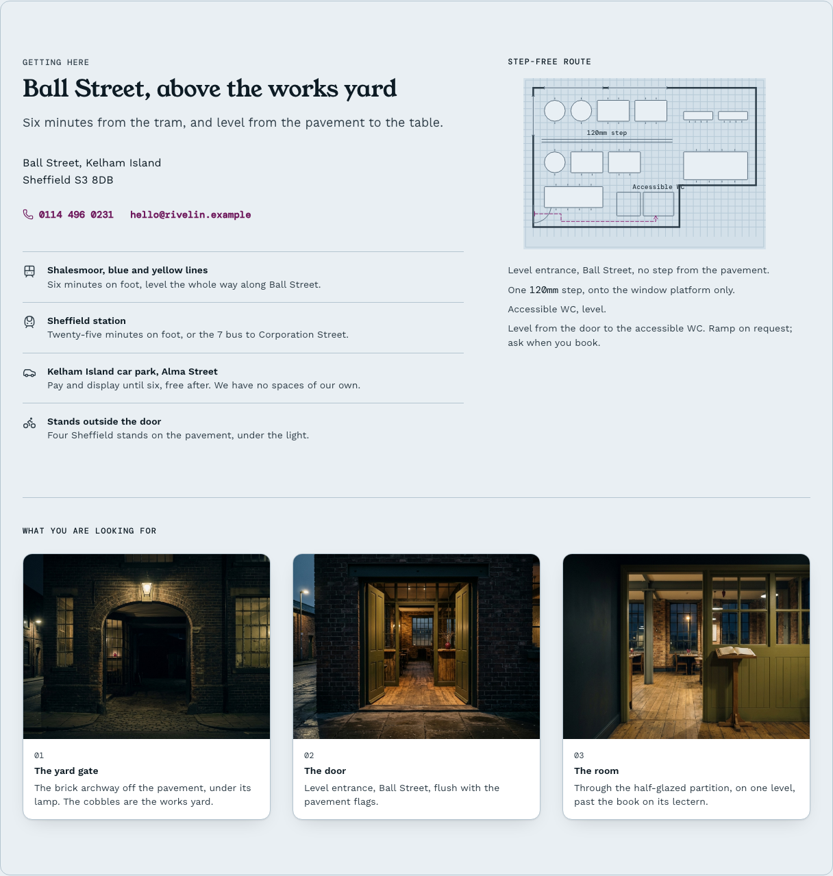 Covers restaurant website template Tailwind React — getting-here component