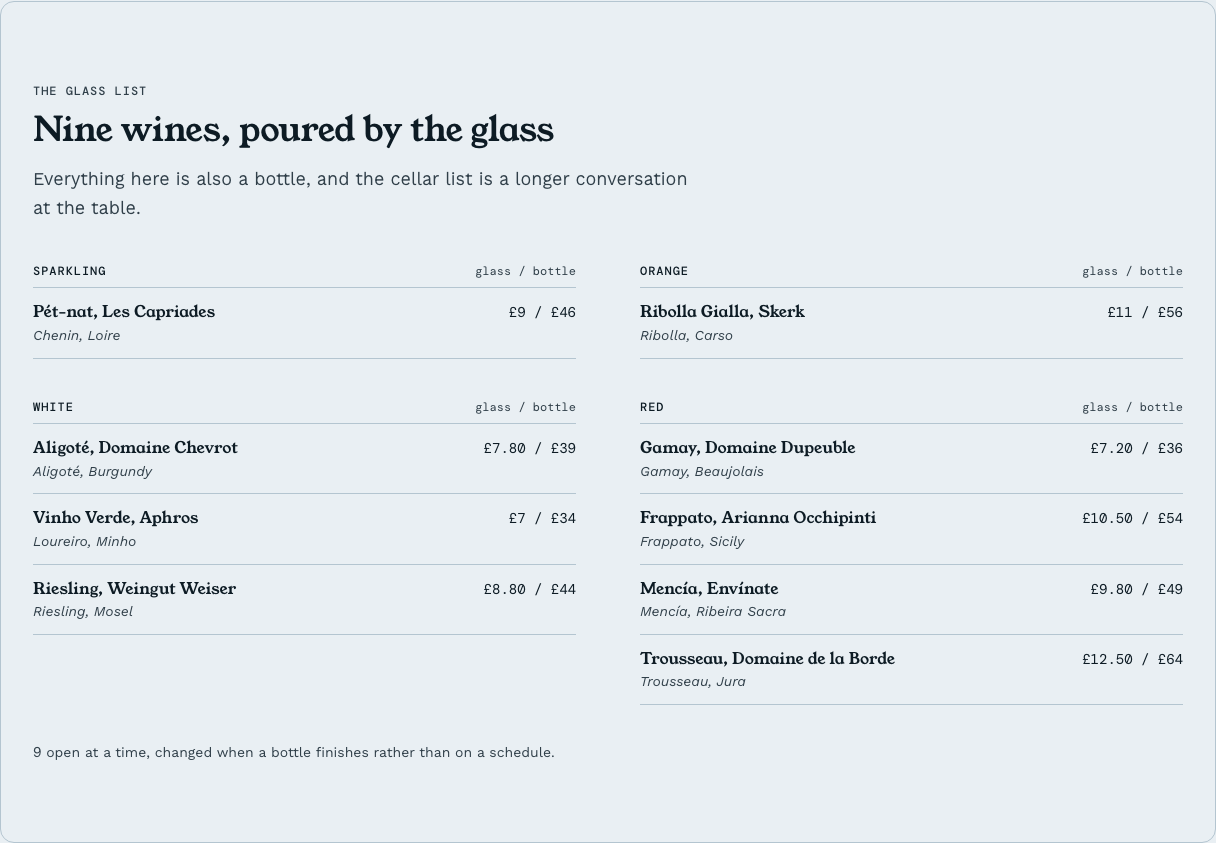 Covers restaurant website template Tailwind React — wine-list component