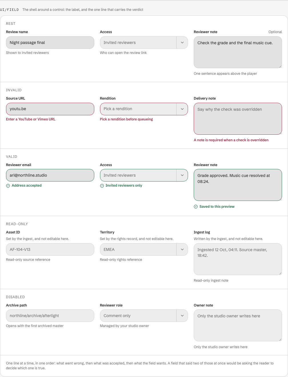 Cutroom Next.js media dashboard template — ui/field component