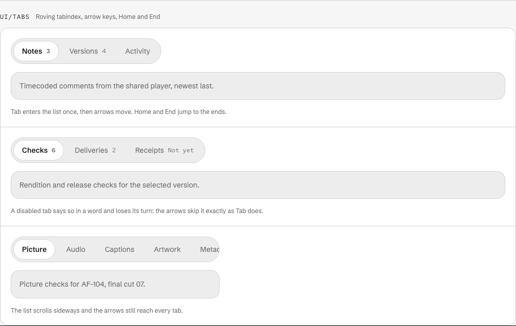 Cutroom Next.js media dashboard template — ui/tabs component