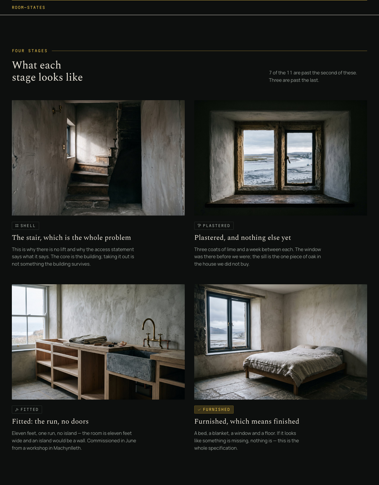 Tideline coming soon website template — room-states component
