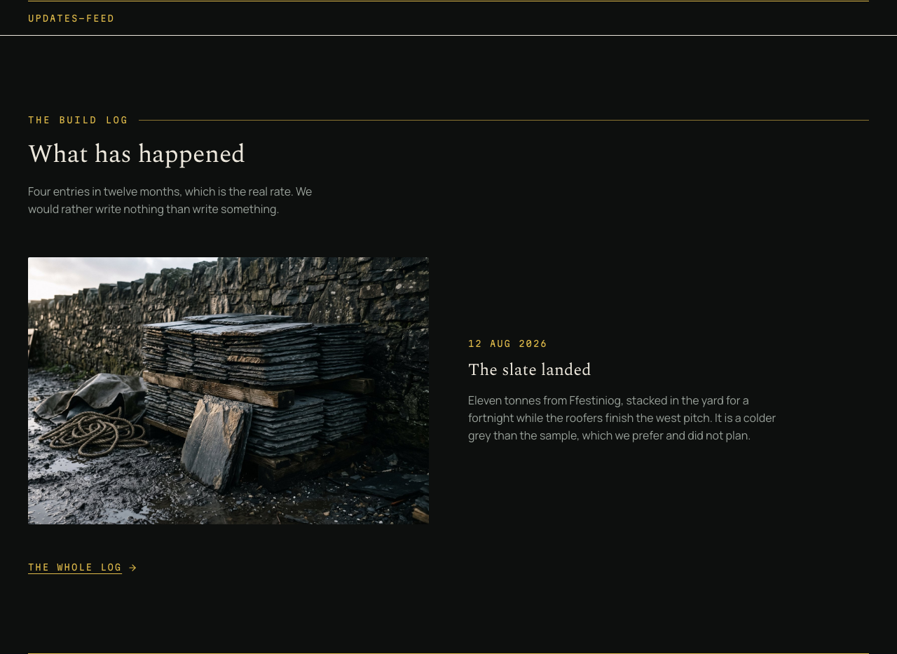 Tideline coming soon website template — updates-feed component