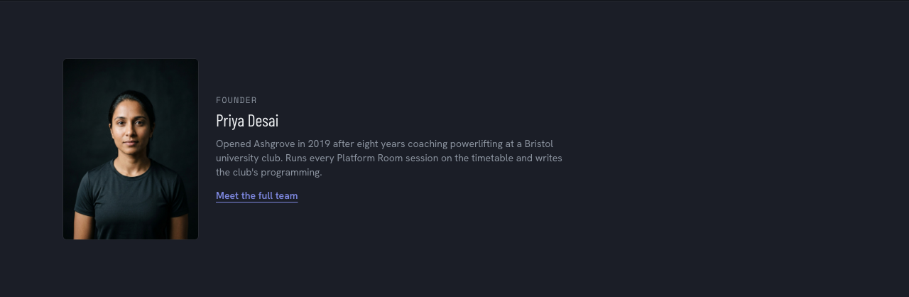 Circuit gym website template Tailwind React — coach-spotlight component