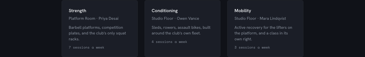 Circuit gym website template Tailwind React — program-grid component