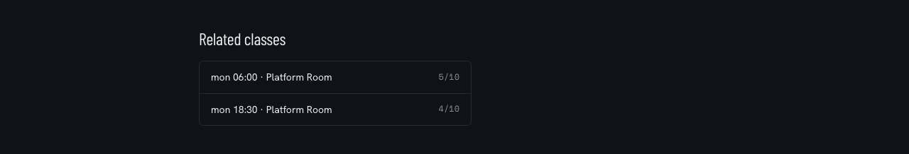 Circuit gym website template Tailwind React — related-classes component