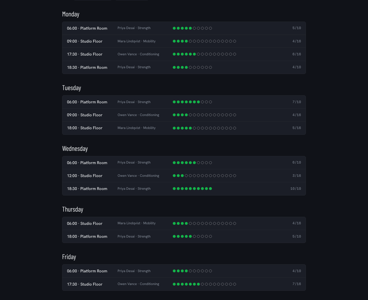 Circuit gym website template Tailwind React — sheet-strip-grid component
