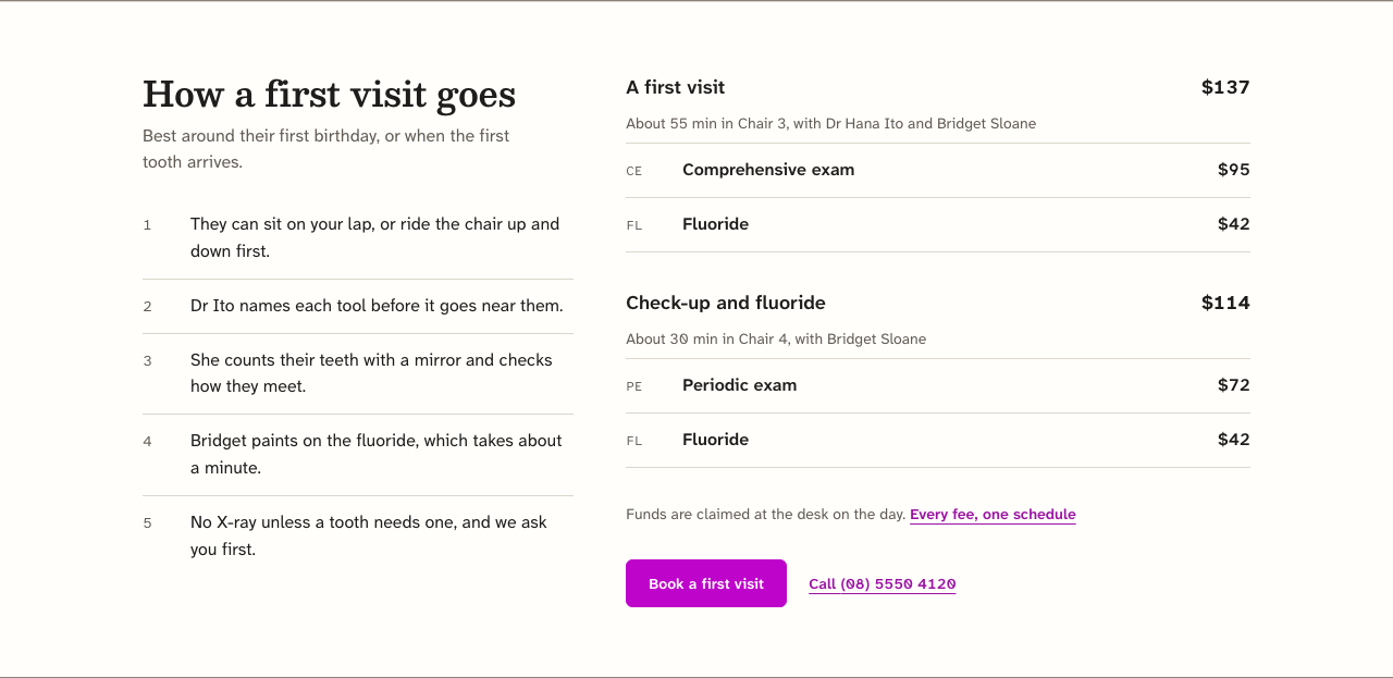 Quadrant dental website template Next.js — children-visits component