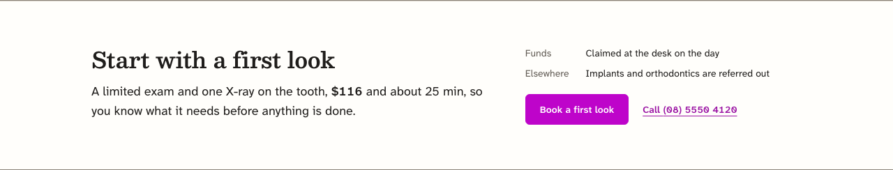 Quadrant dental website template Next.js — treatments-end component